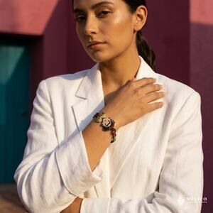 Mexican hand made bracelet  one of a kind  8x1.2 IN s-med -lg size